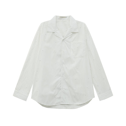 Open Collar Long Sleeve Shirt WN24870
