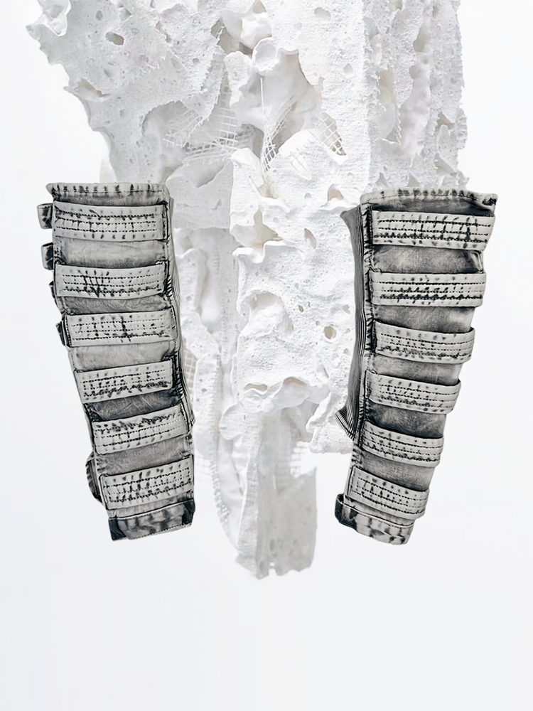 Washed Hollow-Out Deconstructed Arm Warmers WN21978