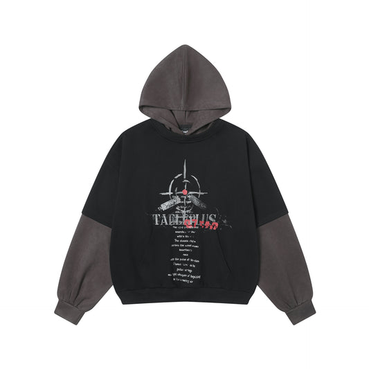 Oversize Fake Layered Pullover Hoodie WN12981