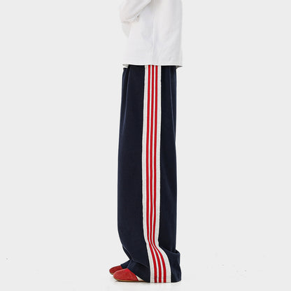 Stripe Panel Wide Leg Sweatpants WN23573