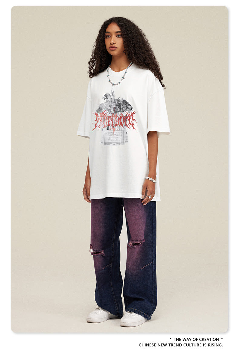 Cotton Heavy Weight Print Short Sleeve T-Shirts WN7827