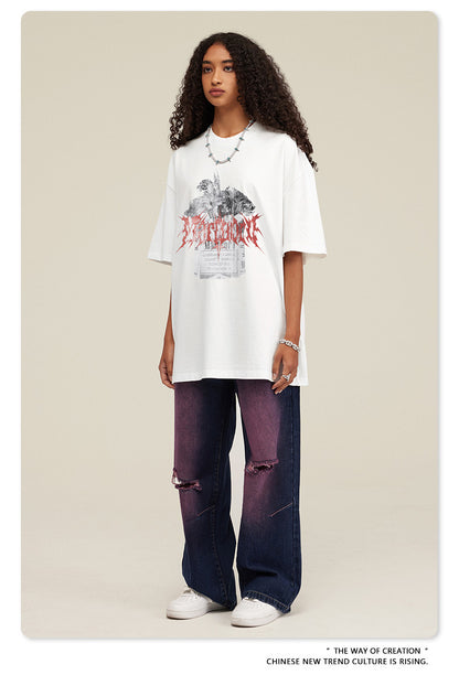 Cotton Heavy Weight Print Short Sleeve T-Shirts WN7827