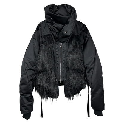 Zipper Layered Deconstructed Thick White Duck Down Jacket WN22004