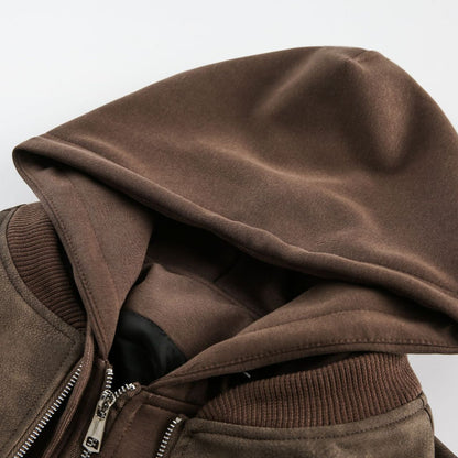 Heavy-Duty Simple Zipper Hooded Jacket WN13001