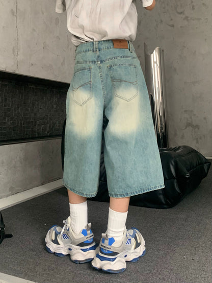 Washed Straight Leg Half Denim WN19838