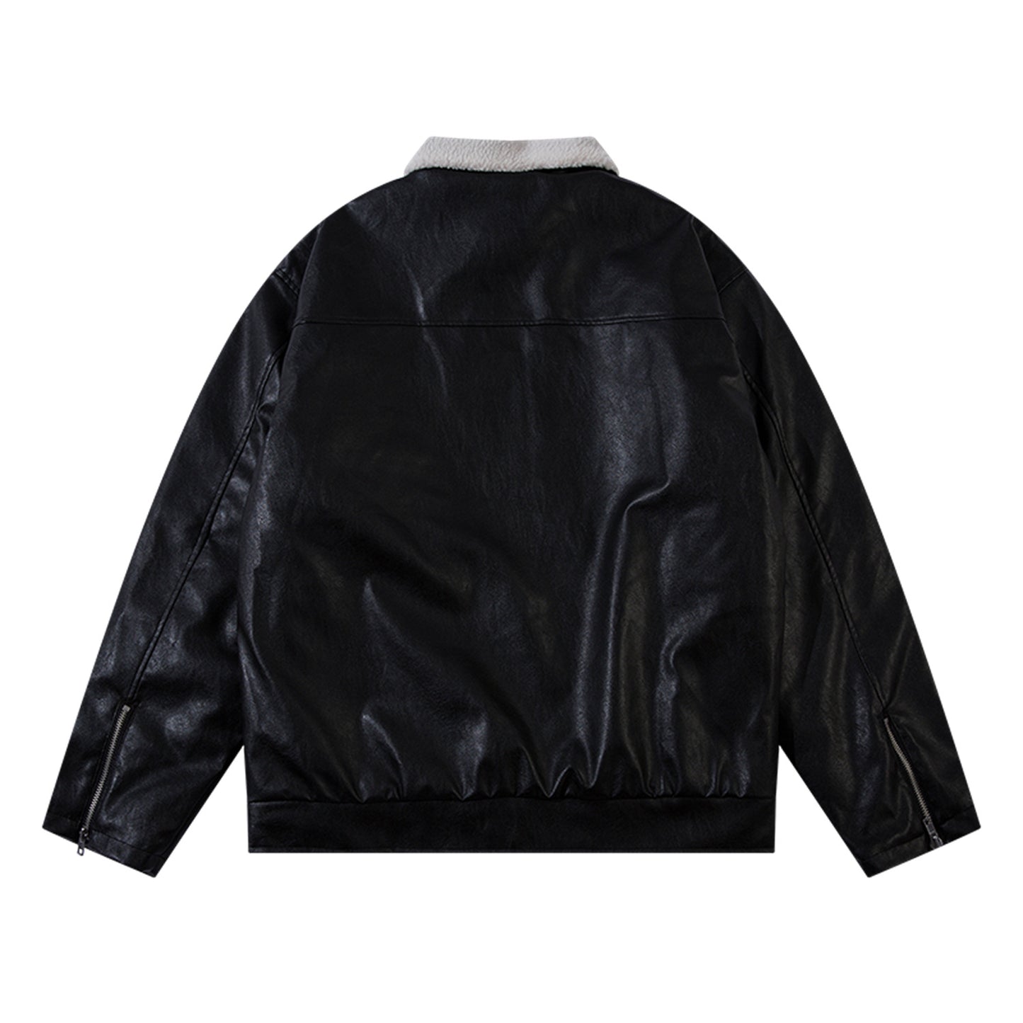 Fleece Lining PU Leather Jacket WN11487