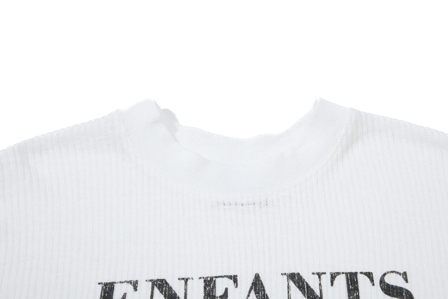 Ribbed Graphic Art Print Short Sleeve T-Shirt WN26030