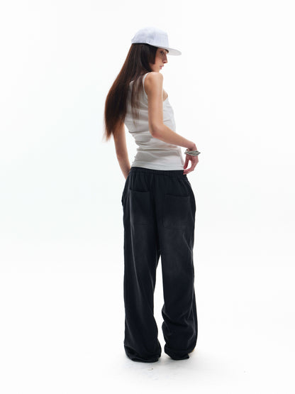 Wide Leg Wing Print Studs Detail Sweatpants WN27212