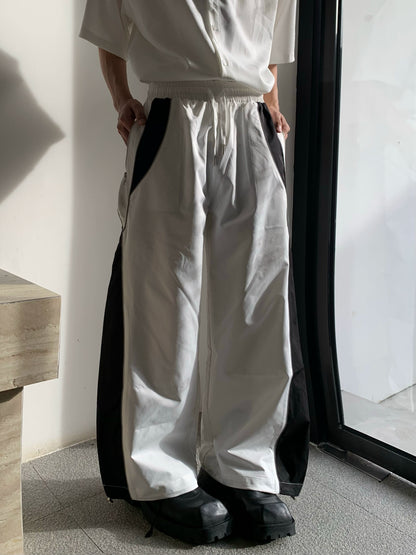 Reflective Patchwork Stand-Collar Jacket & Flare Pants Setup WN19757