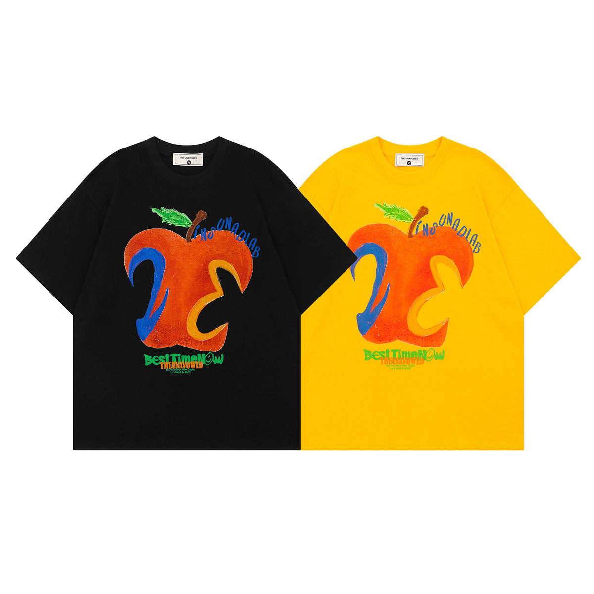 Apple Letter Print Short Sleeve T-Shirt WN26920