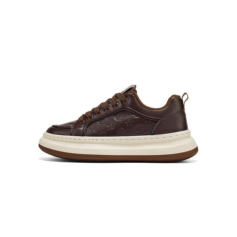 Embossed Platform Lace-Up Sneakers WN23509