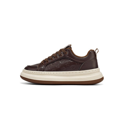 Embossed Platform Lace-Up Sneakers WN23509