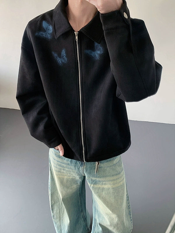 Butterfly Print Desig Zipper Jacket WN19276