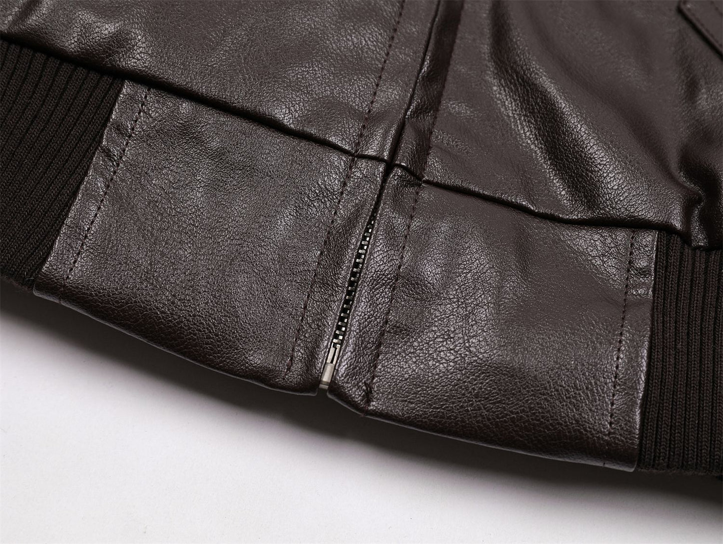 Badge Embroidery Detachable Leopard Collar PU Leather Jacket WN11189