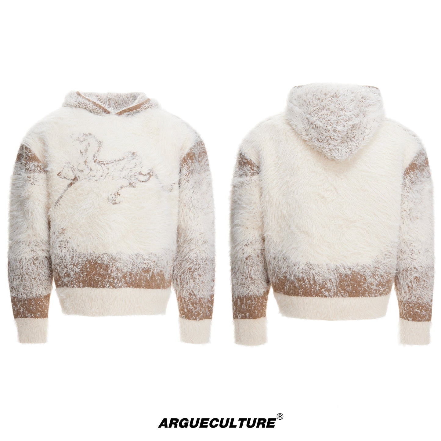 Fake Mink Fur Oversize Hooded Sweater WN23542