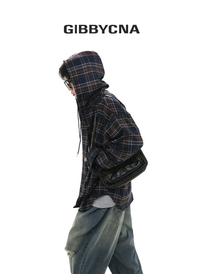 Oversize Plaid Hooded Shirt WN8004