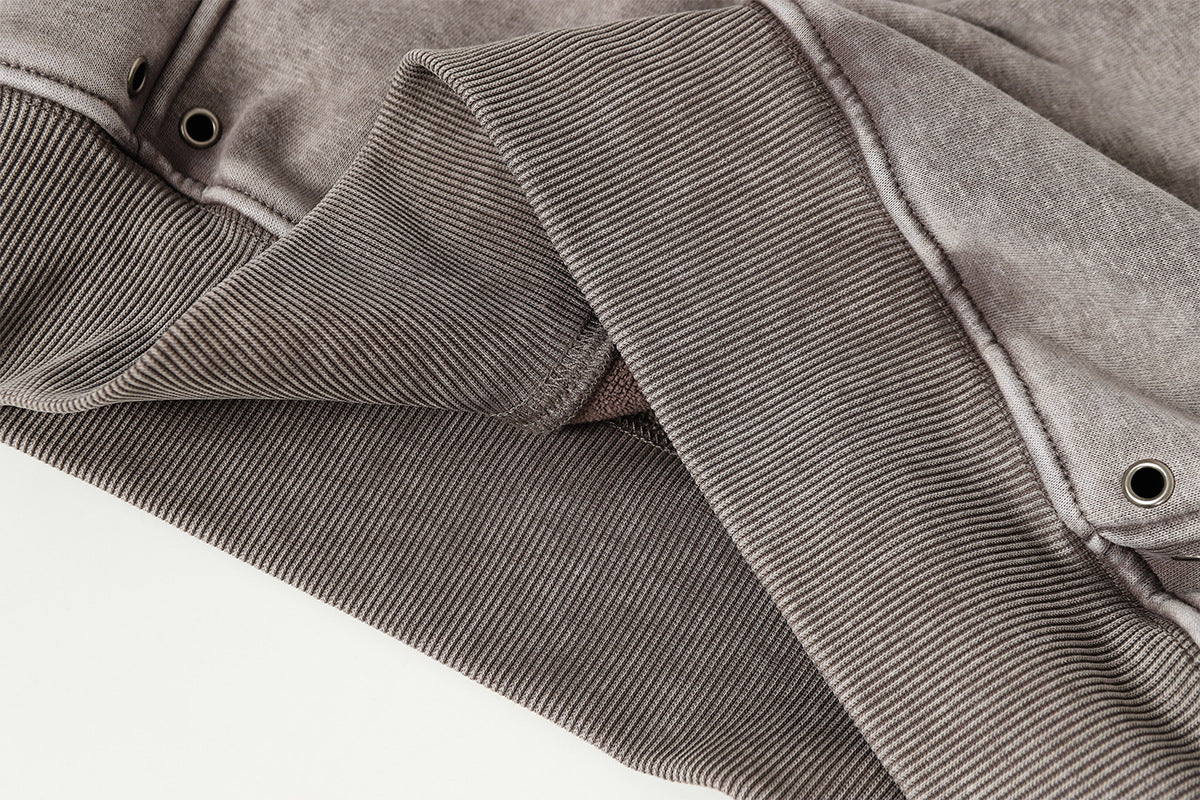 Heavyweight Washed Deconstructed Pullover Hoodie WN23037