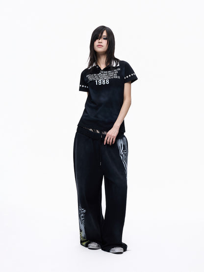 Leopard Print Drawstring Wide Leg Sweatpants WN27359