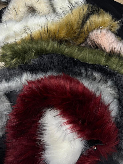 Snap Button Detachable Fake Fur Collar WN26719