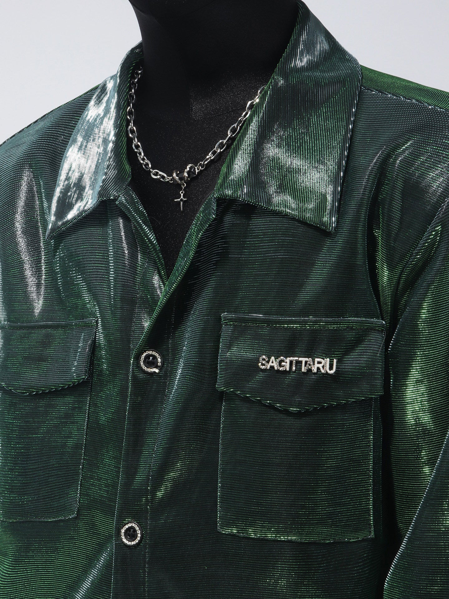 Metallic Texture Pocket Design Jacket WN23704