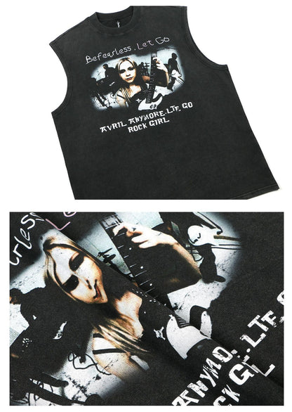 Portrait Graphic Sleeveless T-Shirt WN26241