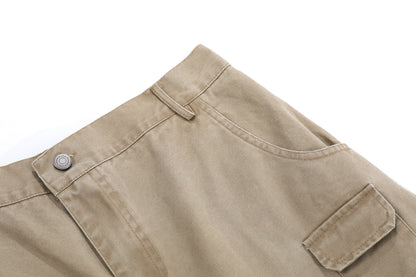 Washed Multi Pocket Cargo Half Pants WN25734