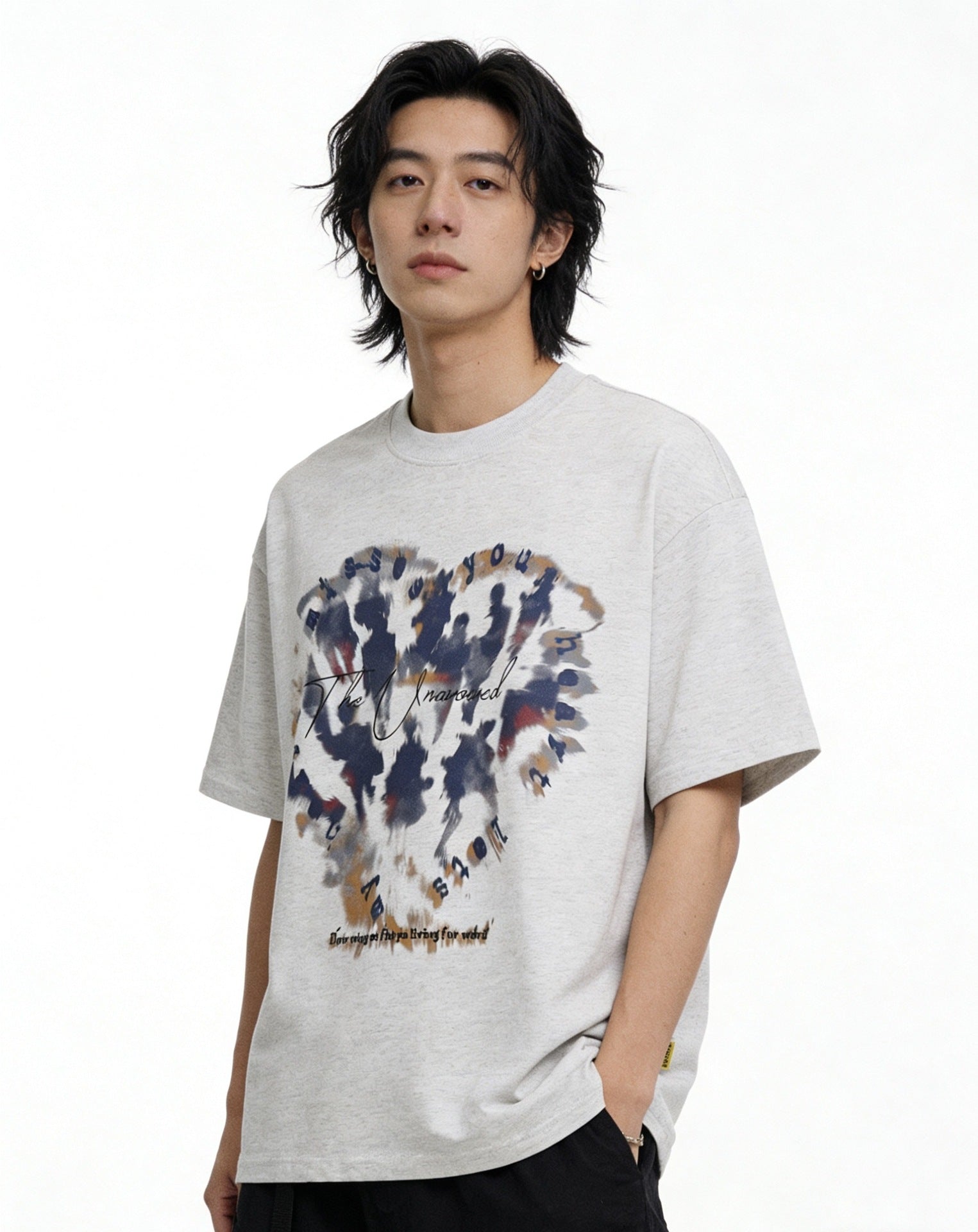 Heart Graffiti Oversize Short Sleeve T-Shirt WN25657 – WONDER NOAH
