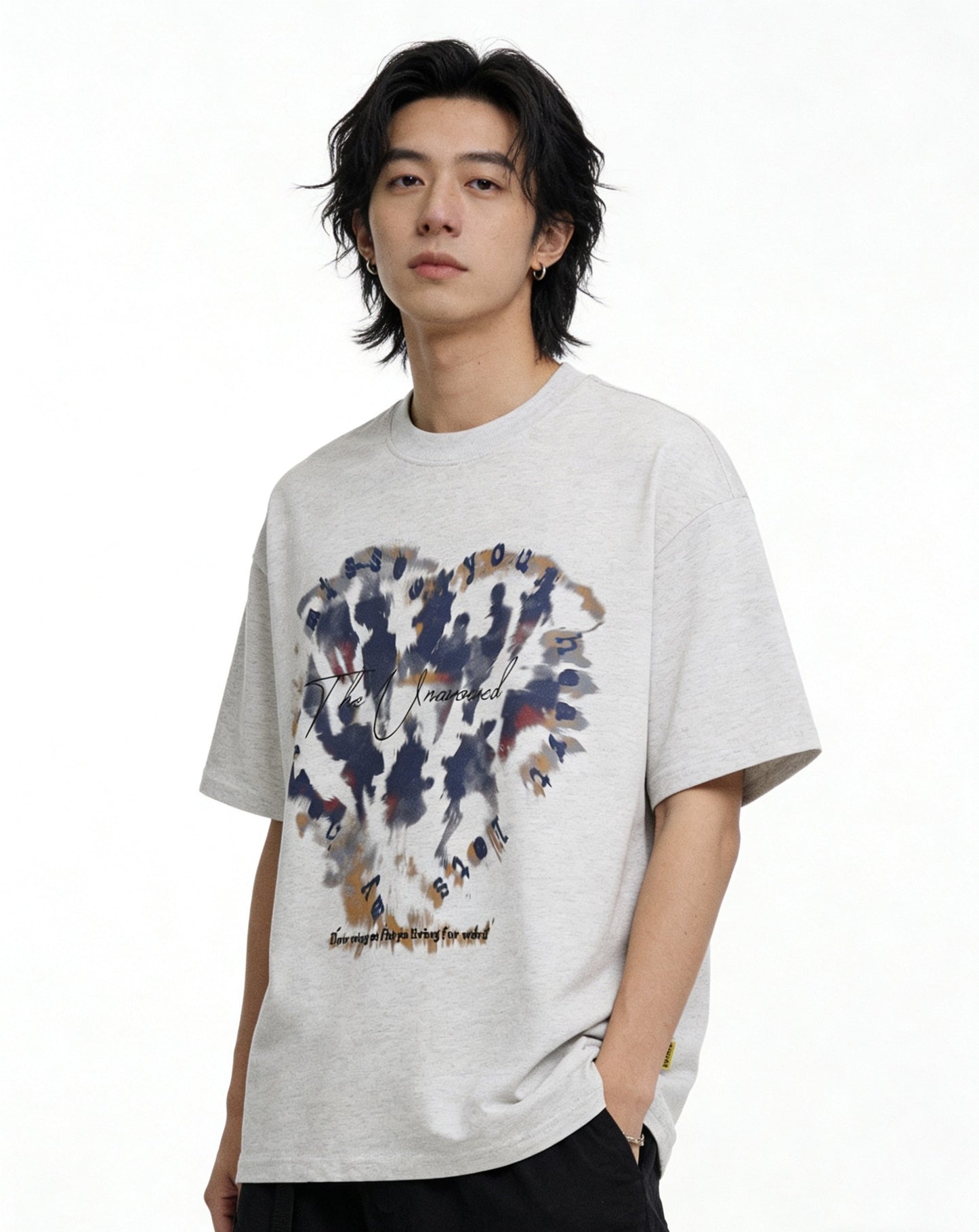 Heart Graffiti Oversize Short Sleeve T-Shirt WN25657