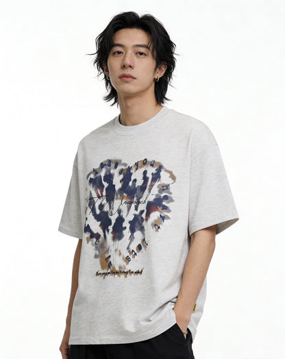 Heart Graffiti Oversize Short Sleeve T-Shirt WN25657