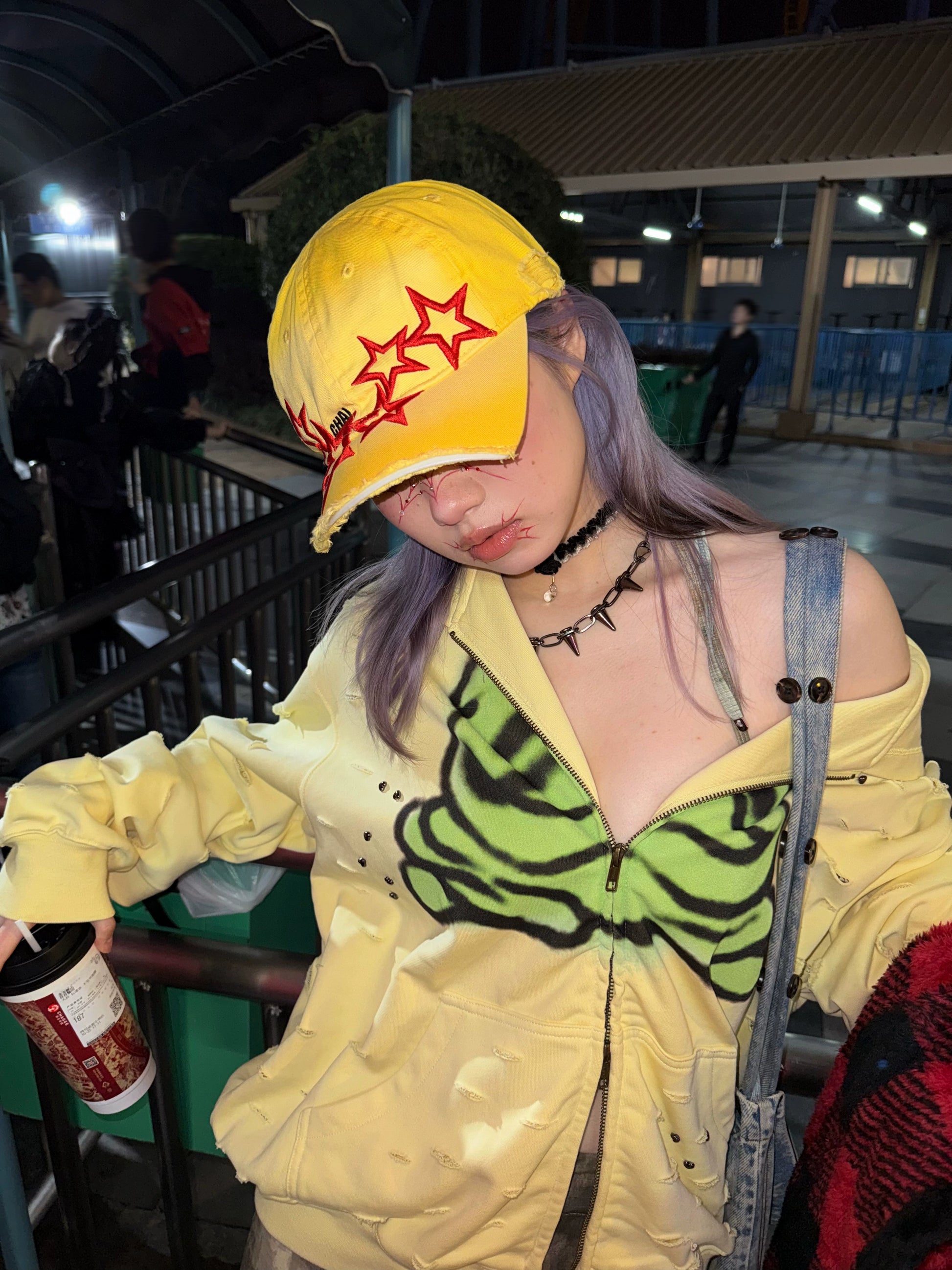 Star Embroidery Washed Baseball Cap WN19060