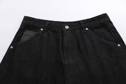 Raw Wash Wide Leg Denim Half Pants WN25701