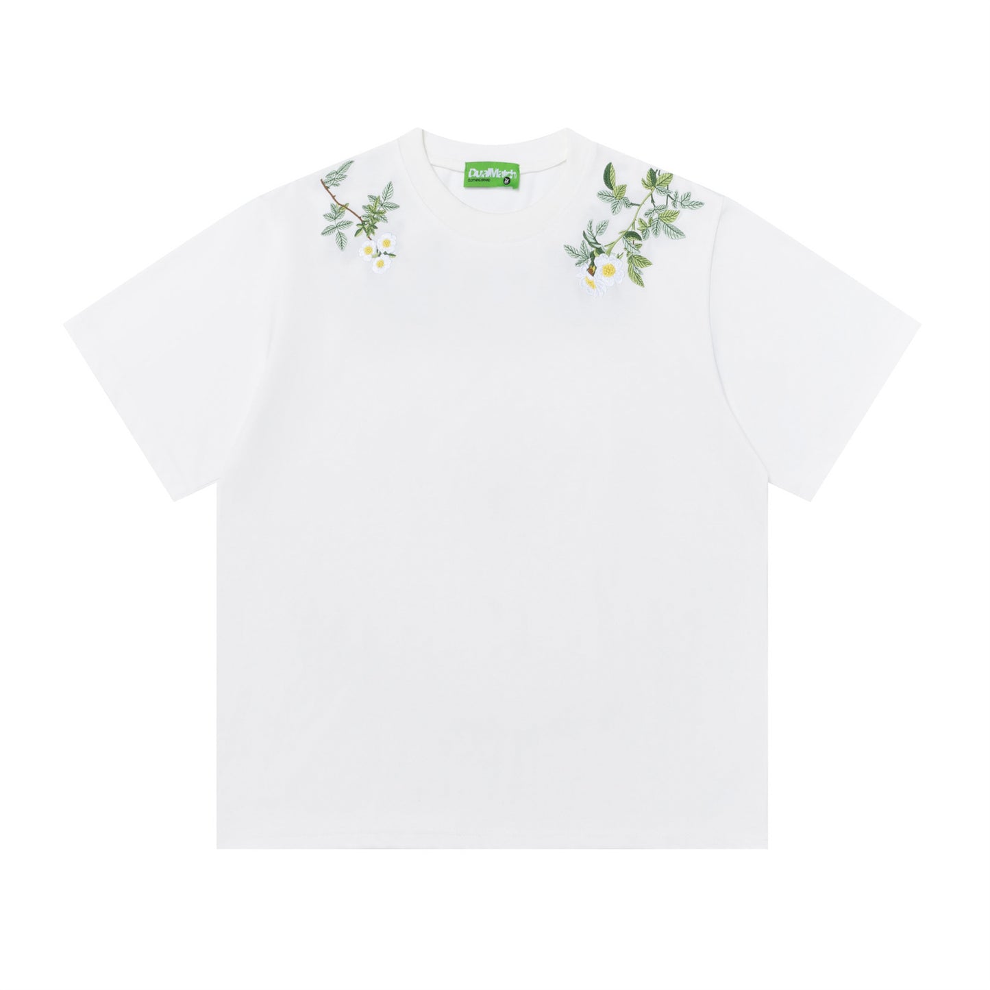 Floral Letter Embroidery Oversize Short Sleeve T-Shirt WN26880