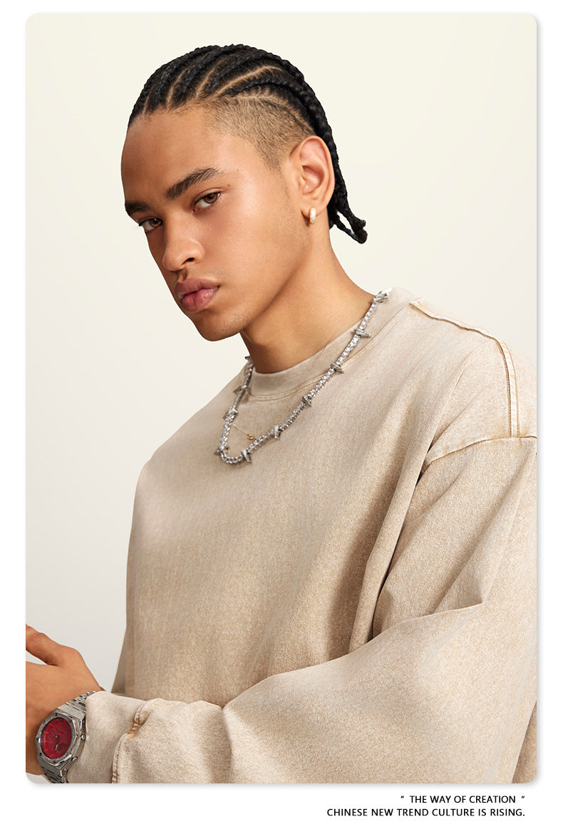 Oversize Washed Long-sleeve t-shirt WN6053