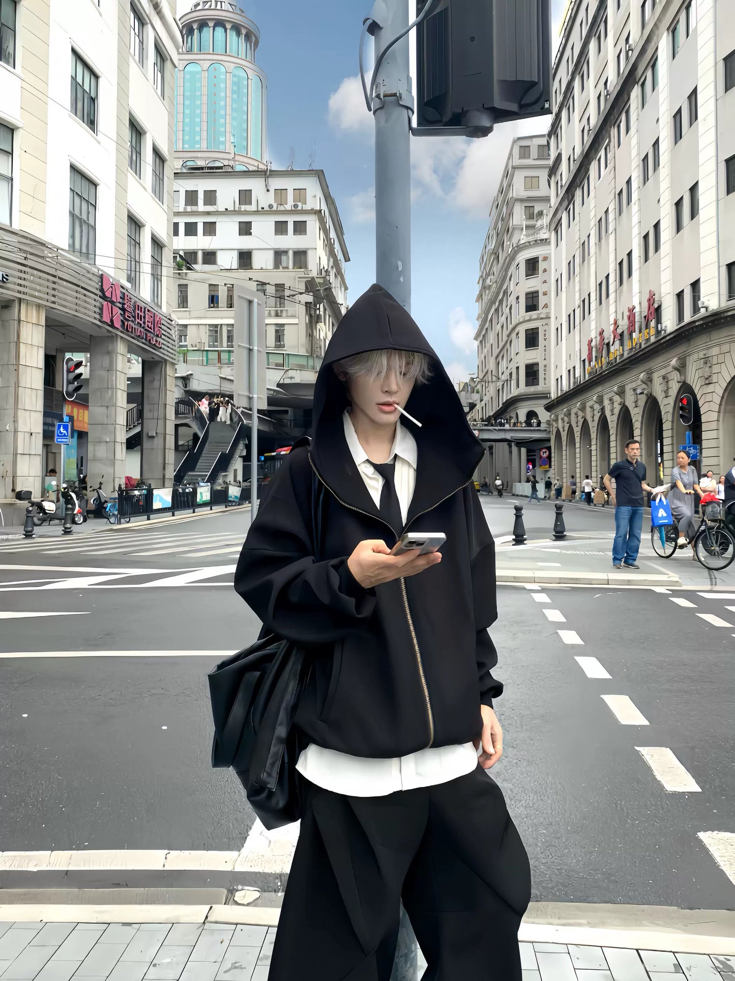 Heavyweight Oversize Hoodie & Wide Leg Pants Setup WN19865