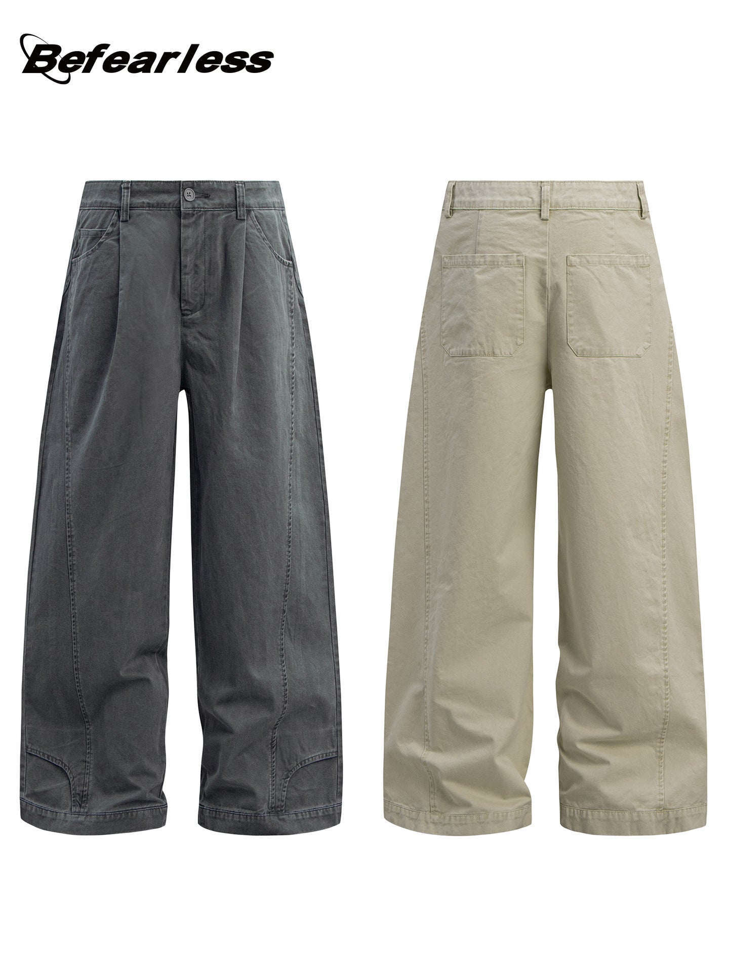 Washed Panel Wide Leg Pants WN26253
