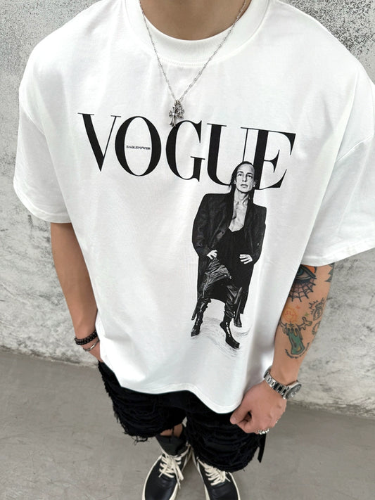 Fabric Print Oversize Short Sleeve T-Shirt WN17674