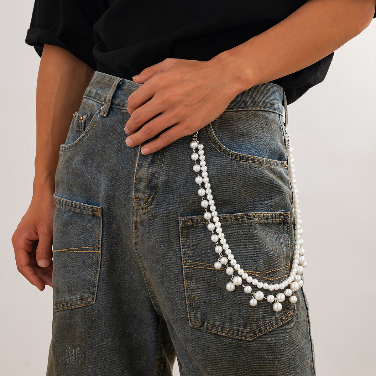 Bead Decor Metal Pants Chain WN21066