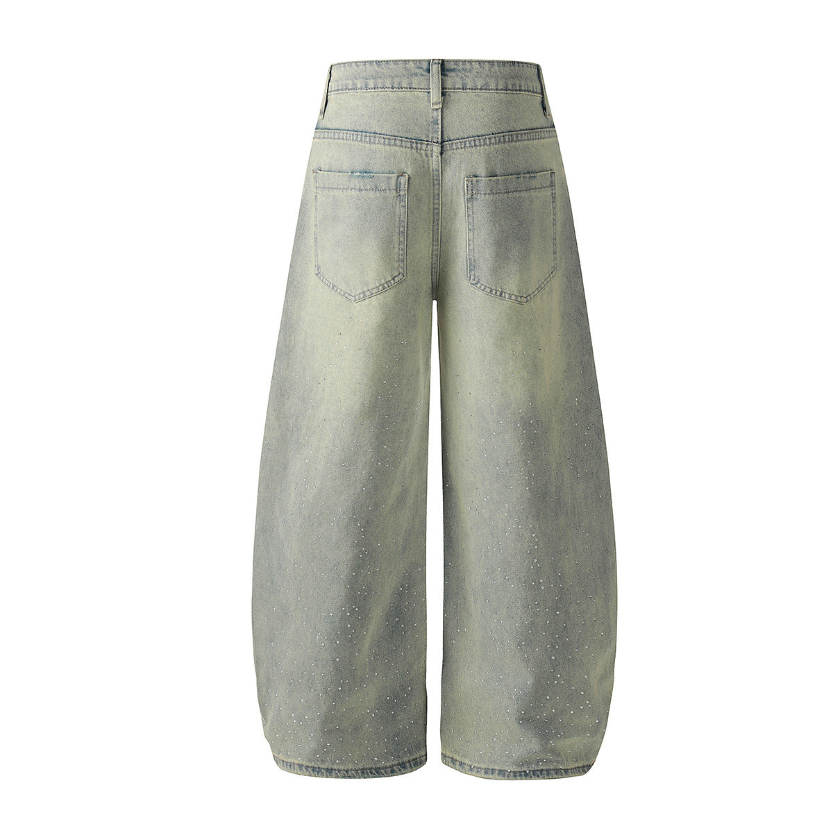Washed Paint Pocket Wide Leg Denim Jeans WN25792