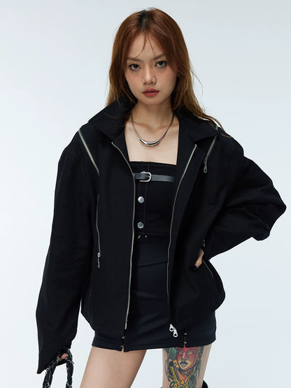 Multiple Zipper Irregular Structure Jacket WN9066