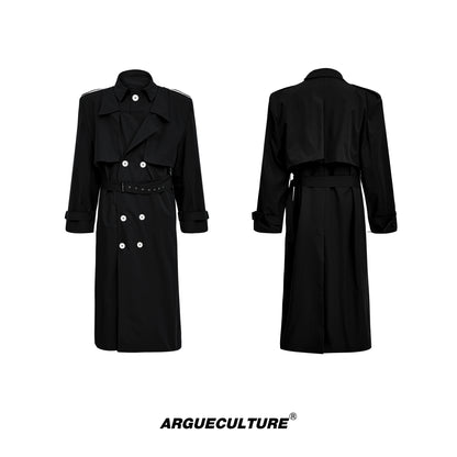 Fake Layered Shoulder Pad Long Coat WN8655