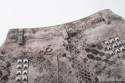Camo Cross Graphic Denim Shorts WN25614
