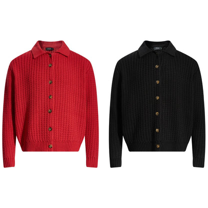 Jacquard Collar Knit Cardigan WN23058