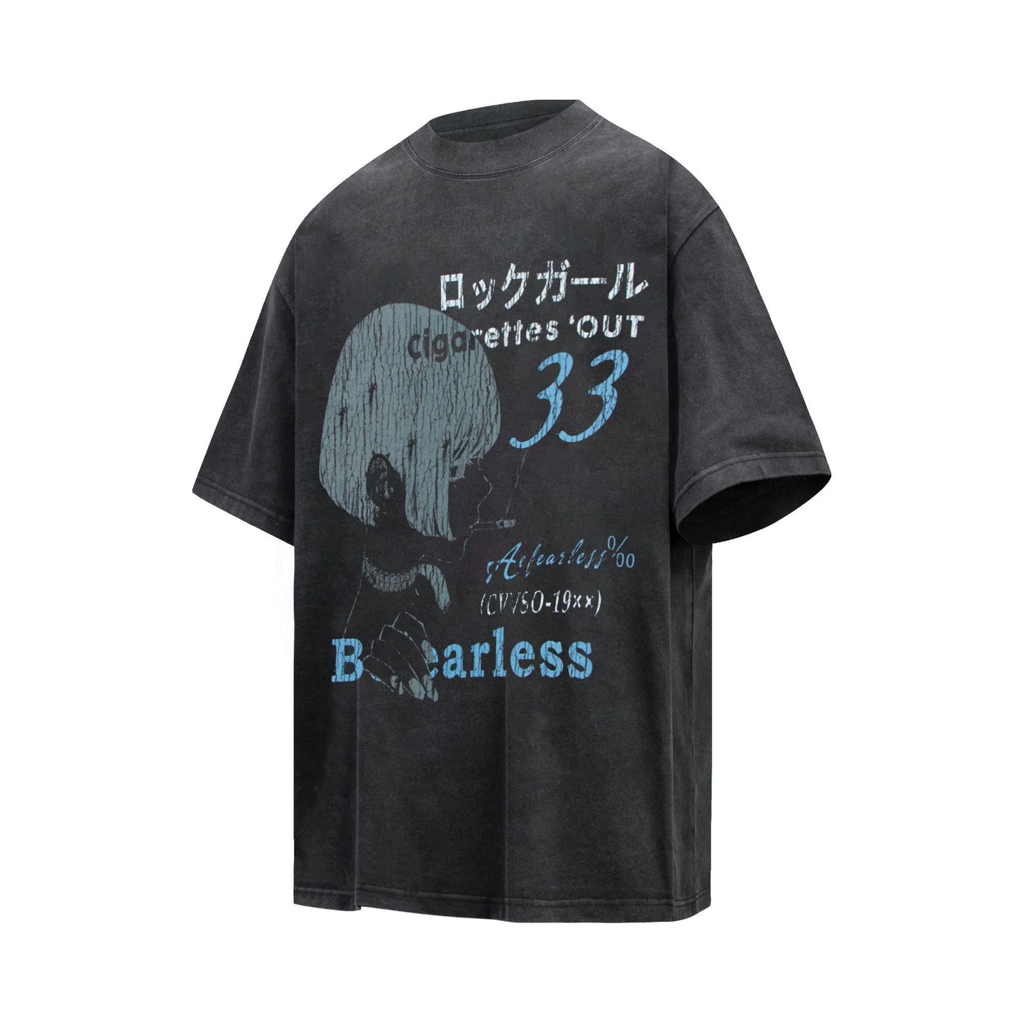 Illustration Letter Print Oversize Short Sleeve T-Shirt WN25944