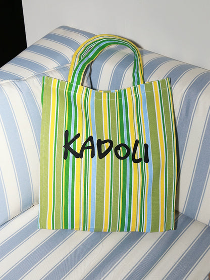 Letter Print Canvas Shoulder Tote Bag WN20204