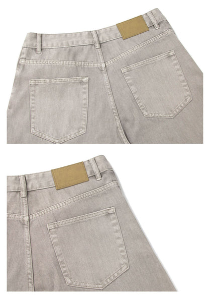 Panel Curved Leg Wide Leg Denim Jeans WN26300