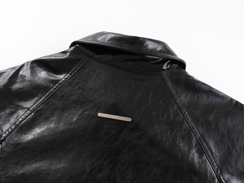 Shiny Zip-Up PU Leather Jacket WN23071