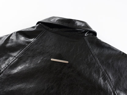 Shiny Zip-Up PU Leather Jacket WN23071