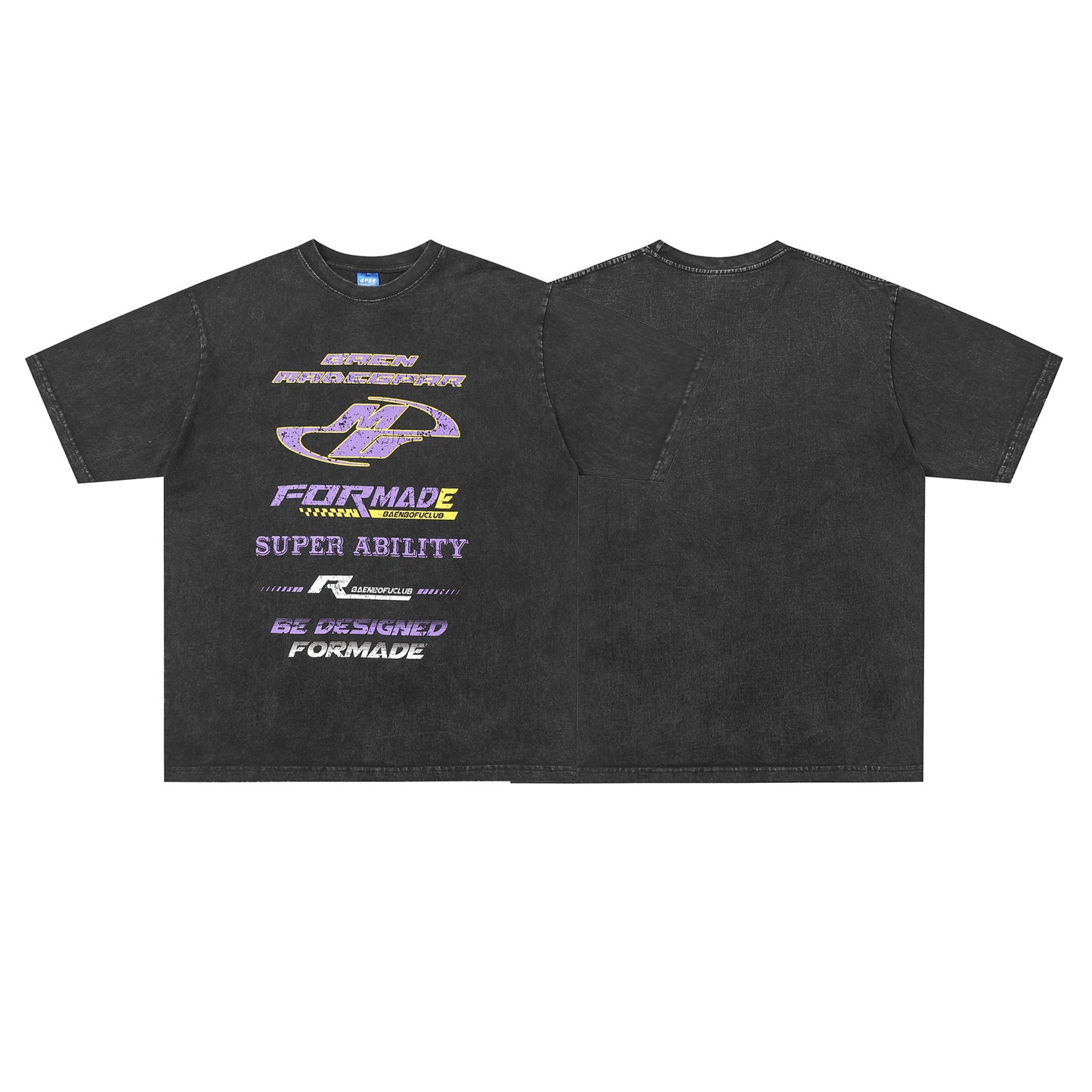 Washed Letter Print Oversize Short Sleeve T-Shirt WN15064