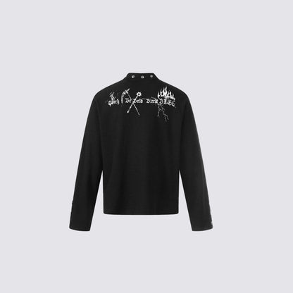 Grim Reaper Print Oversize Long Sleeve T-Shirt WN27957
