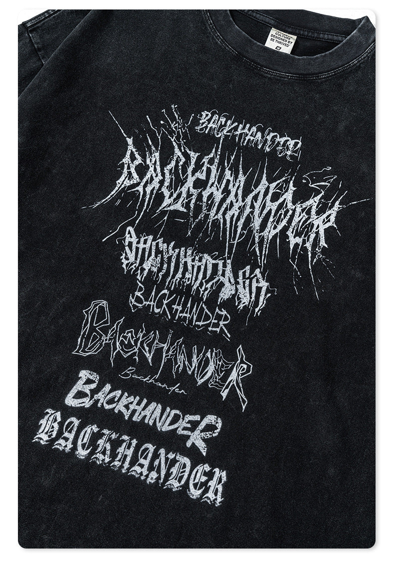 Water Washed Print Long Sleeve T-Shirt WN7882